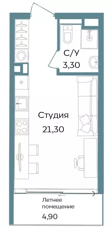 Квартира-студия: Республика Крым, Саки, курортный кластер Темпо (29.5 ... - Фото 0