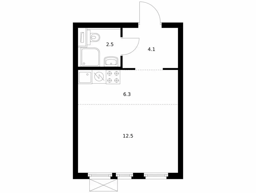 Квартира-студия: Москва, Муравская улица, 38Бк2 (25.4 м) - Фото 0
