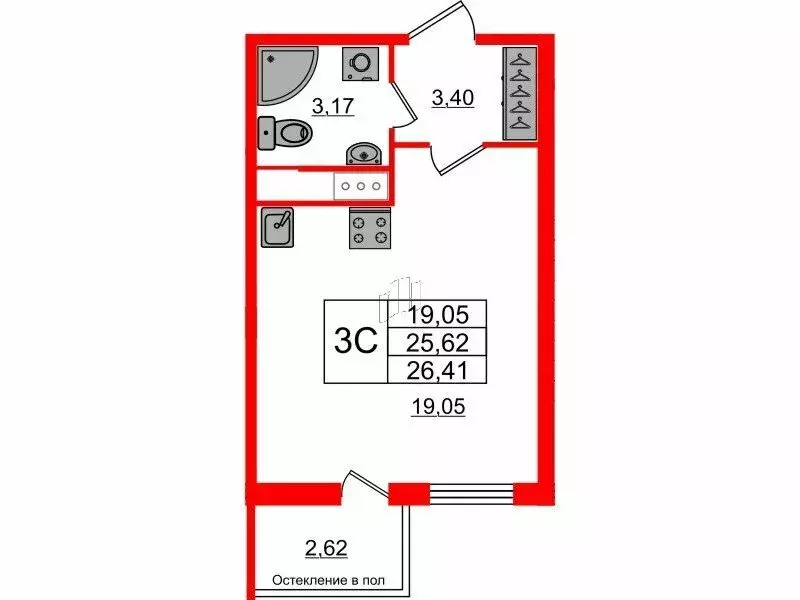 Квартира-студия: Санкт-Петербург, 1-й Предпортовый проезд, 1 (25.62 м) - Фото 0