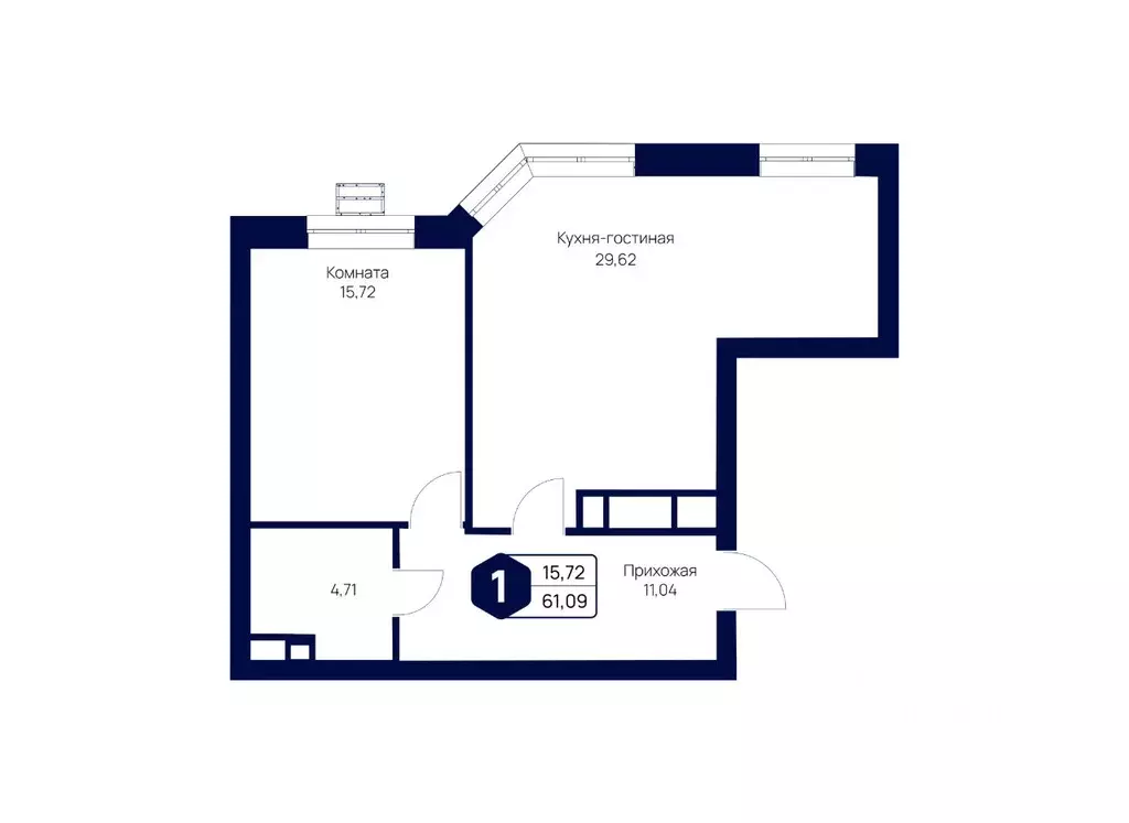 1-к кв. Московская область, Дмитровский муниципальный округ, с. ... - Фото 2