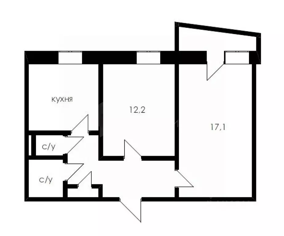 2-к кв. Тюменская область, Тюмень ул. Свердлова, 12 (50.5 м) - Фото 2