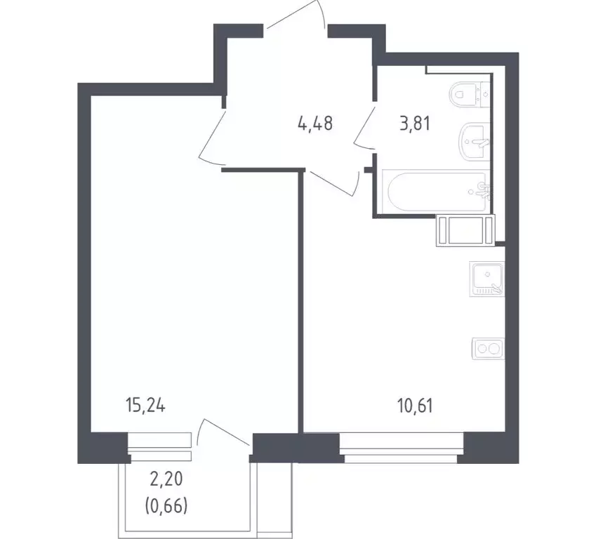1-комнатная квартира: деревня Юрлово, ЖК Пятницкие Луга, к2/2 (34.2 м) - Фото 1
