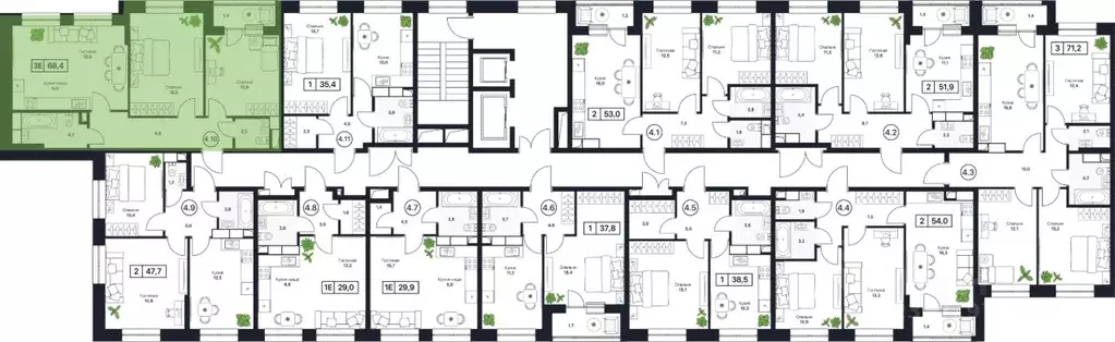 2-к кв. Московская область, Пушкино Пушкино Град жилой комплекс, к2 ... - Фото 2