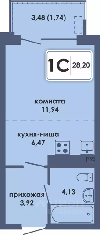 Студия Пермский край, Пермь Камская Долина мкр, Аксиома жилой комплекс ... - Фото 0