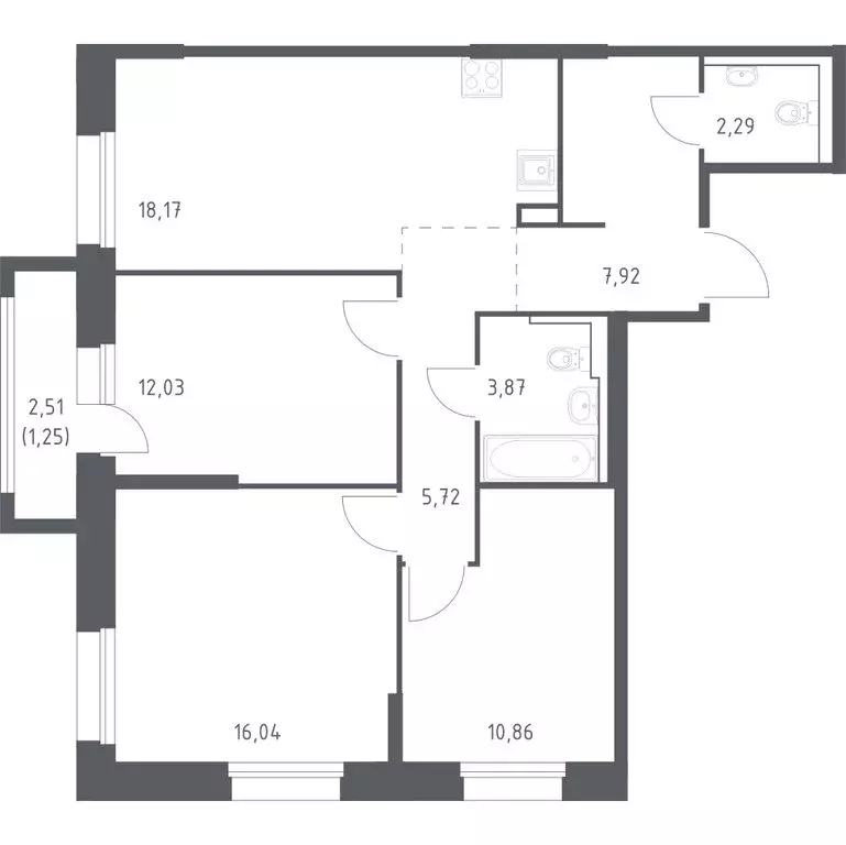 3-комнатная квартира: Кола, Поморская улица (78.15 м) - Фото 0