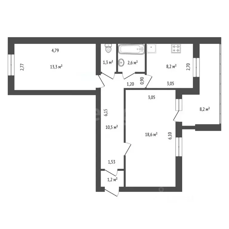 2-к кв. Башкортостан, Уфа Владивостокская ул., 11/1 (55.7 м) - Фото 2