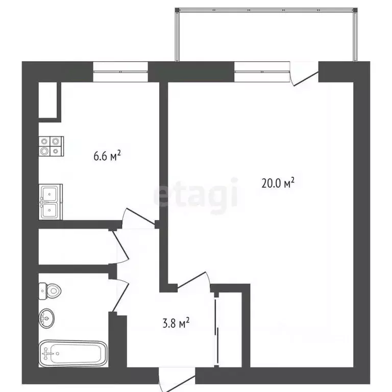 1-к кв. Крым, Армянск ул. Симферопольская, 11 (35.2 м) - Фото 1