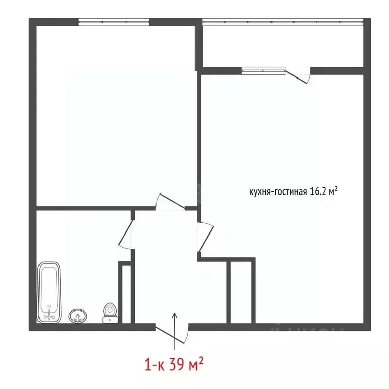 1-к кв. Свердловская область, Екатеринбург ул. Академика Парина, 39 ... - Фото 2