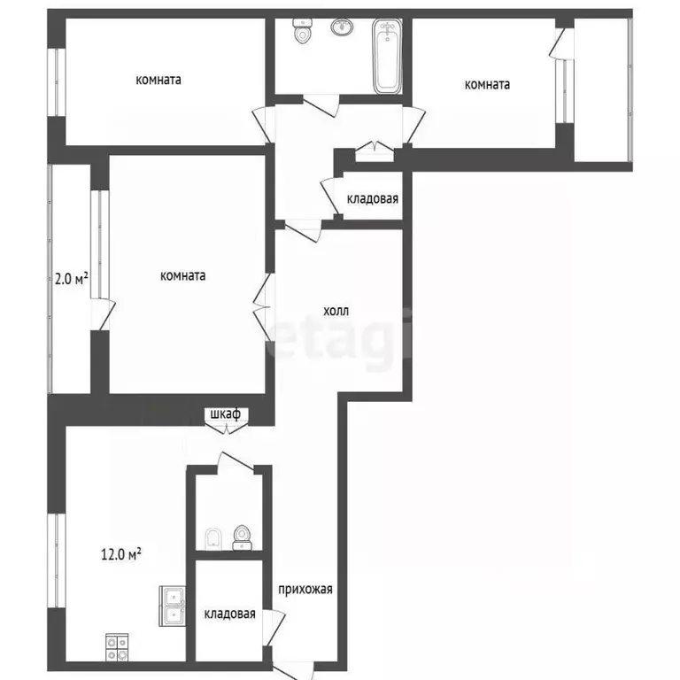 3-к кв. Москва Большой Харитоньевский пер., 5-7С1 (120.0 м) - Фото 2