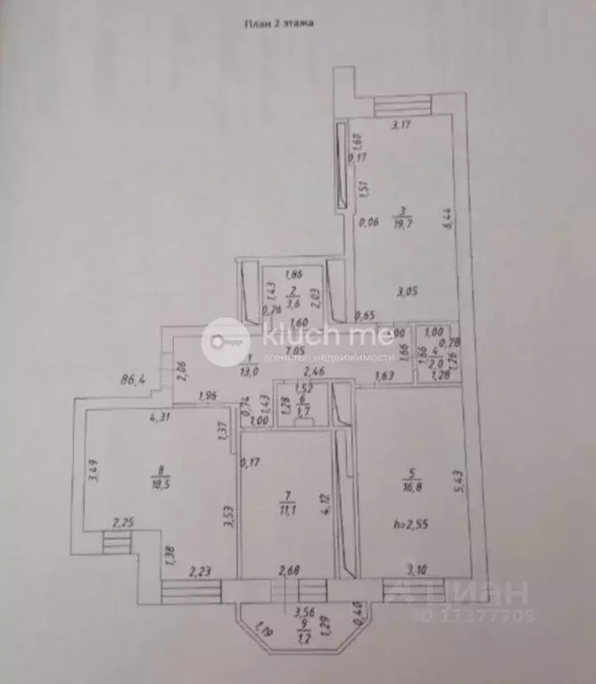 3-к кв. Татарстан, Казань ул. Баки Урманче, 6 (87.6 м) - Фото 2