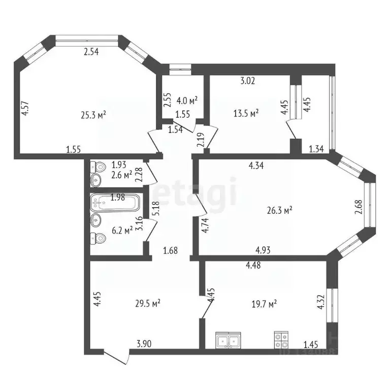 4-к кв. Ханты-Мансийский АО, Ханты-Мансийск Комсомольская ул., 29 ... - Фото 2