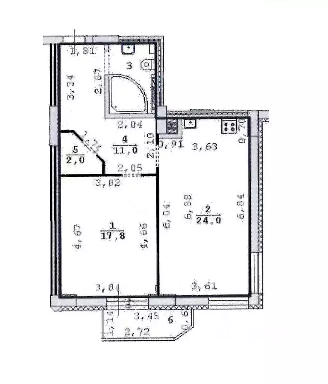 2-к кв. Свердловская область, Екатеринбург ул. Крестинского, 37 (60.0 ... - Фото 1