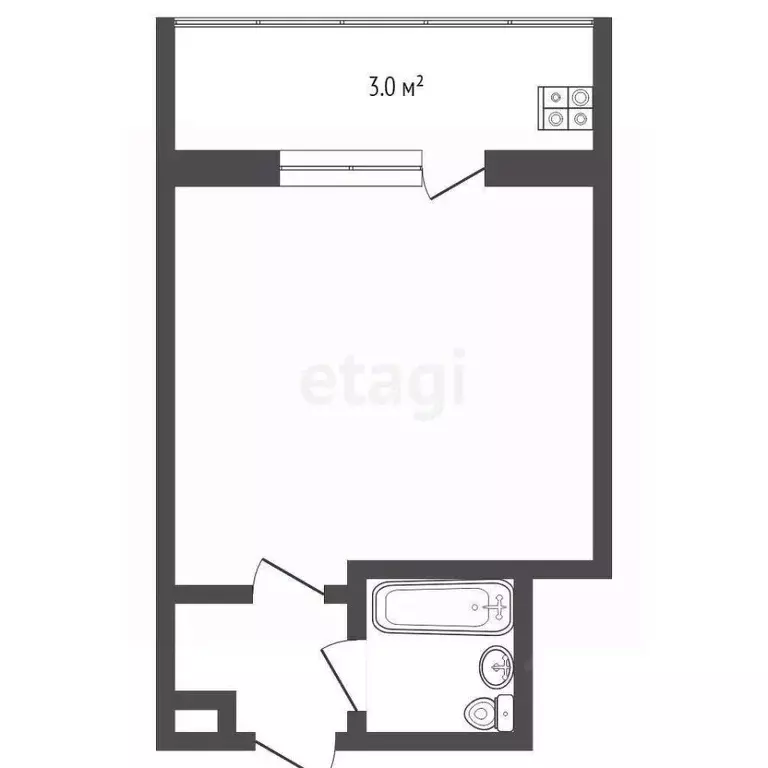 Студия Тюменская область, Тюмень ул. Судостроителей, 36 (16.7 м) - Фото 2