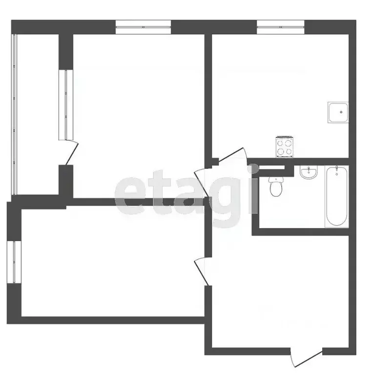 2-к кв. Тюменская область, Тюмень ул. Александра Протозанова, 12 (61.1 ... - Фото 1