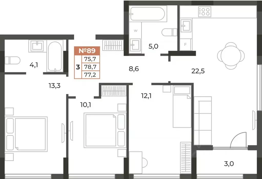 3-к кв. Крым, Симферополь ул. Караимская, 50 (77.2 м) - Фото 0