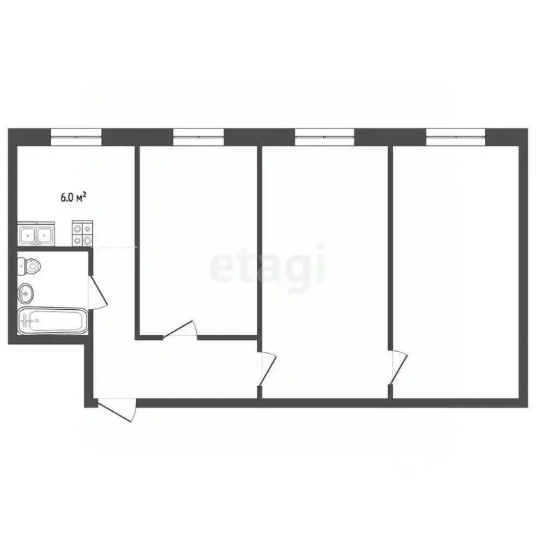 3-к кв. Ярославская область, Ярославль Северный жилрайон, 1-й мкр, ... - Фото 2