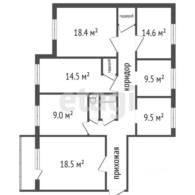 6-к кв. Красноярский край, Красноярск Комсомольский просп., 3А (120.3 ... - Фото 2