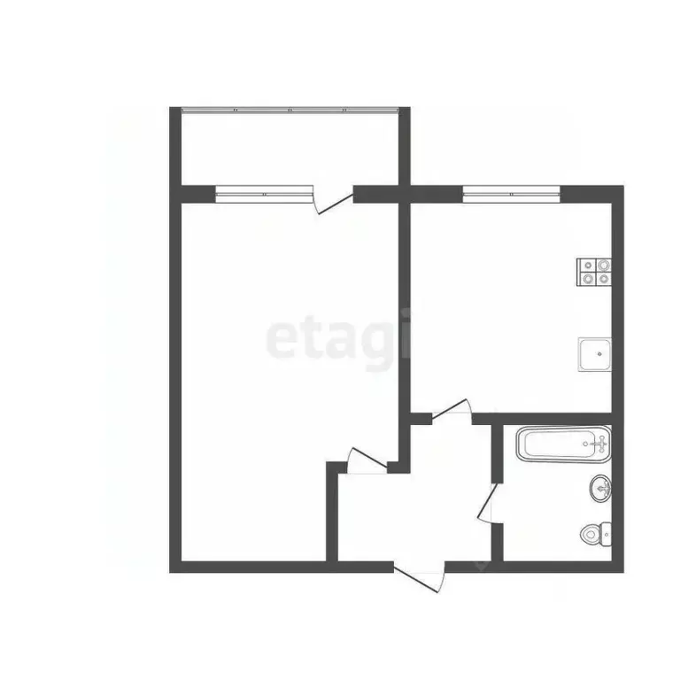 1-к кв. Тюменская область, Тюмень ул. Пермякова, 81 (29.9 м) - Фото 2