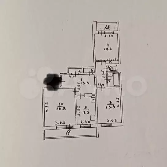 3-к. квартира, 67,9 м, 8/9 эт. - Фото 0