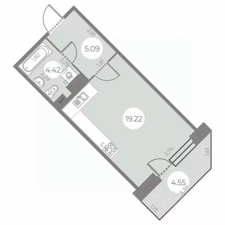 Студия Санкт-Петербург ул. Маршала Захарова, 10 (30.1 м) - Фото 0