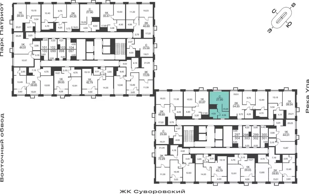 Студия Тульская область, Тула Парк Патриот жилой комплекс (27.9 м) - Фото 2
