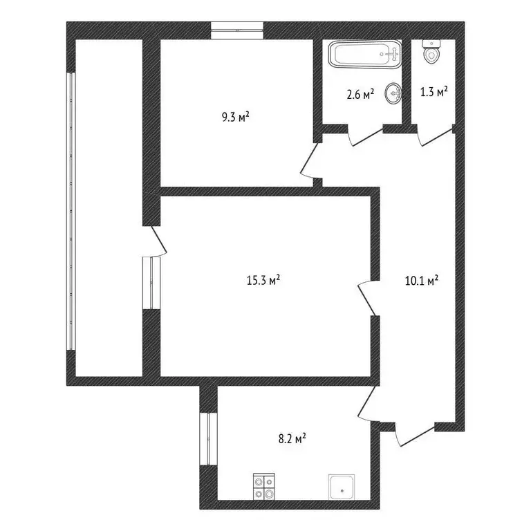 2-комнатная квартира: Нижний Новгород, Ковалихинская улица, 64 (48 м) - Фото 1