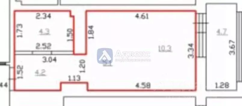 Студия Тюменская область, Тюмень ул. Братьев Бондаревых, 5 (23.2 м) - Фото 2