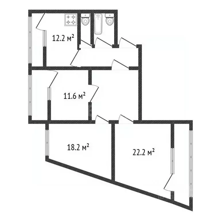 3-к кв. Белгородская область, Белгород ул. Газовиков, 11 (88.9 м) - Фото 2