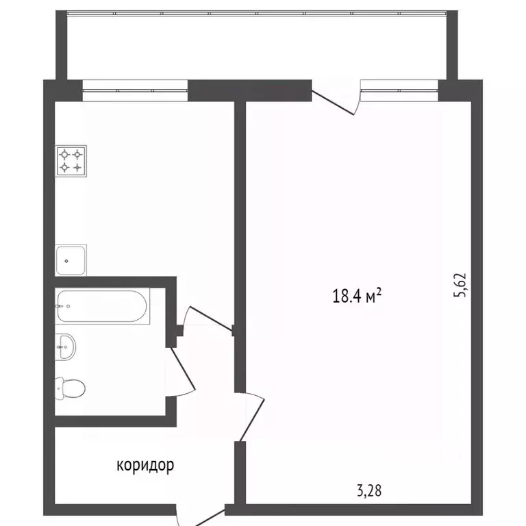 1-к кв. Ханты-Мансийский АО, Сургут ул. Энтузиастов, 42 (31.7 м) - Фото 1