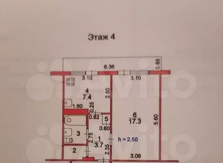 1-к. квартира, 33,1 м, 4/5 эт. - Фото 0