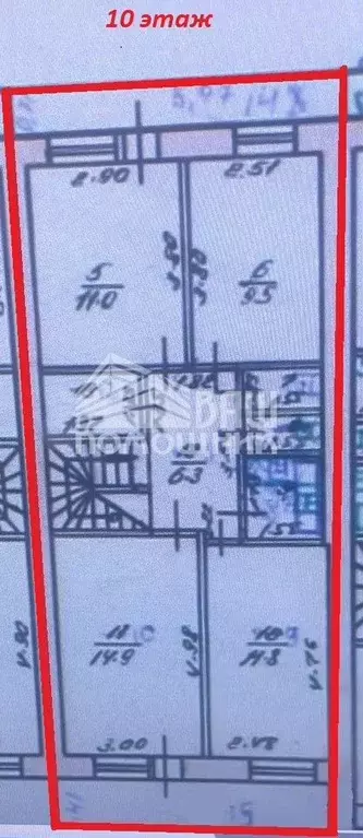 5-к. квартира, 110 м, 9/10 эт. - Фото 1