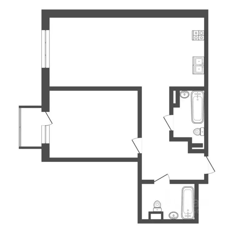 1-к кв. Тюменская область, Тюмень Харьковская ул., 76 (50.0 м) - Фото 2