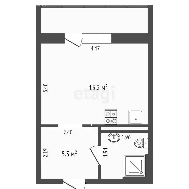 Квартира-студия: Тюмень, улица Червишевский Тракт, 45к2 (34.1 м) - Фото 1