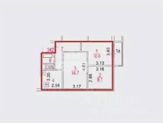 3-к кв. Москва Каширское ш., 102К2 (50.0 м) - Фото 2