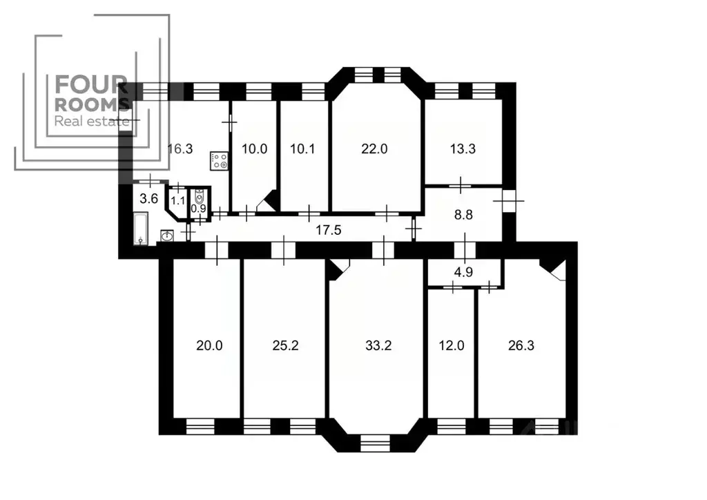 6-к кв. Санкт-Петербург Гагаринская ул., 25 (220.5 м) - Фото 2