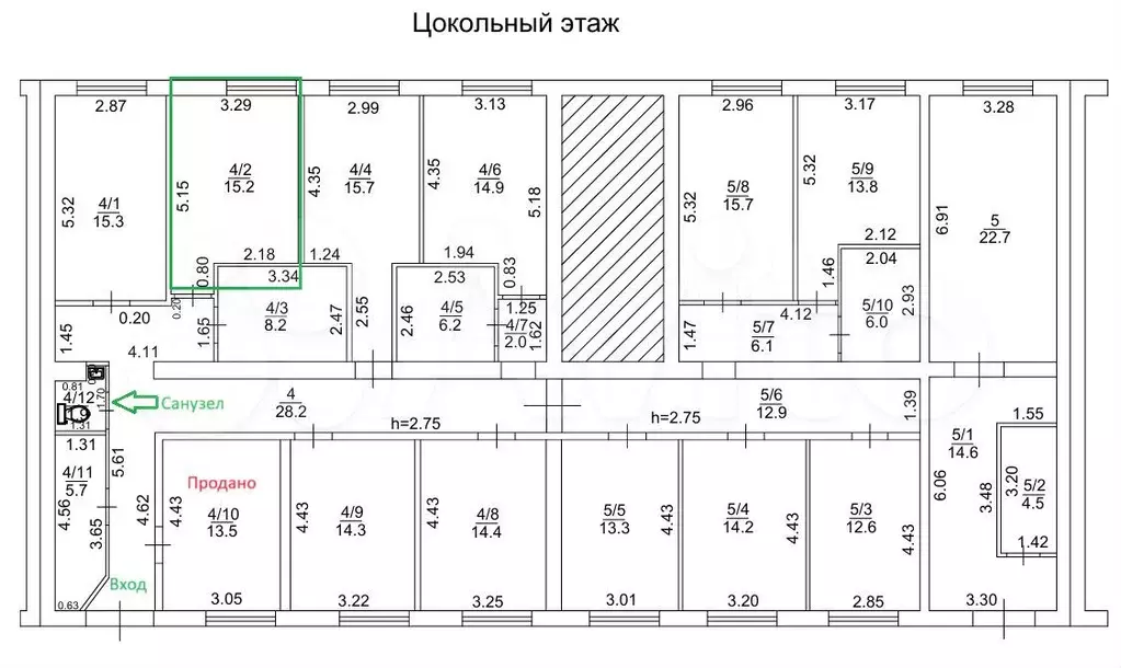 Офис с арендатором 15.2 м Доход 6тр Собственник - Фото 0