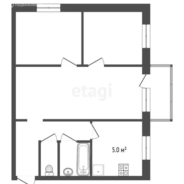 3-комнатная квартира: Выкса, Юбилейный микрорайон, 10 (49.4 м) - Фото 0