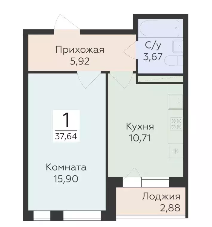 1-комнатная квартира: Воронеж, улица 45-й Стрелковой Дивизии, 113 ... - Фото 1