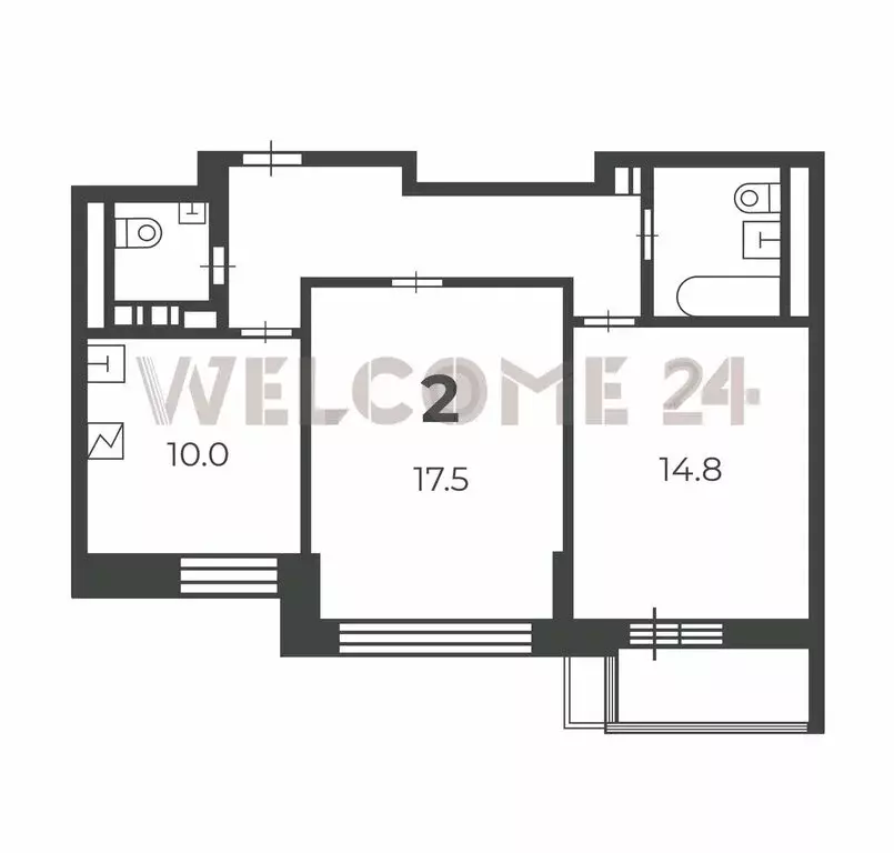 2-комнатная квартира: Москва, улица Лётчика Бабушкина, 29к5 (58.1 м) - Фото 2