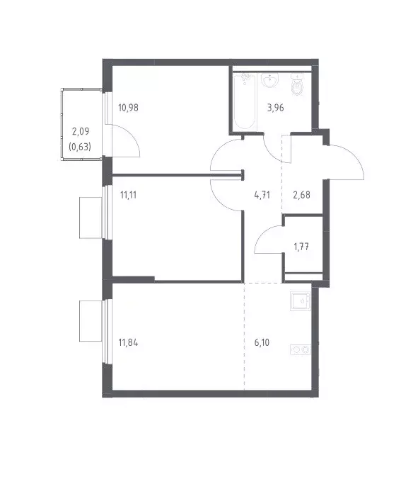 Продаётся 2-к квартира, 53.78 м - Фото 0