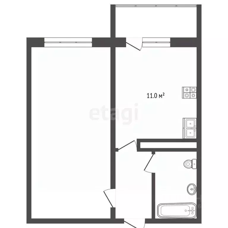 1-к кв. Краснодарский край, Анапа ул. Ленина, 196 (34.8 м) - Фото 2