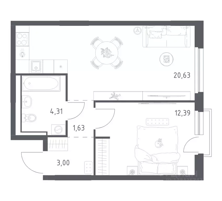 1-к кв. Ленинградская область, Всеволожский район, Свердловское ... - Фото 1