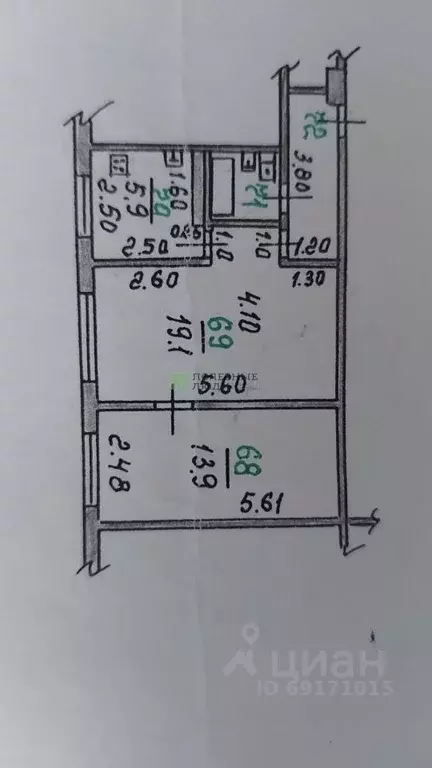 2-к кв. Орловская область, Орел Комсомольская ул., 306 (46.3 м) - Фото 2