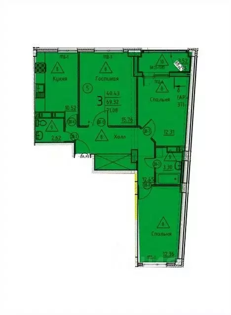 3-к кв. Пензенская область, Пенза ул. Генерала Глазунова, 11 (71.08 м) - Фото 1