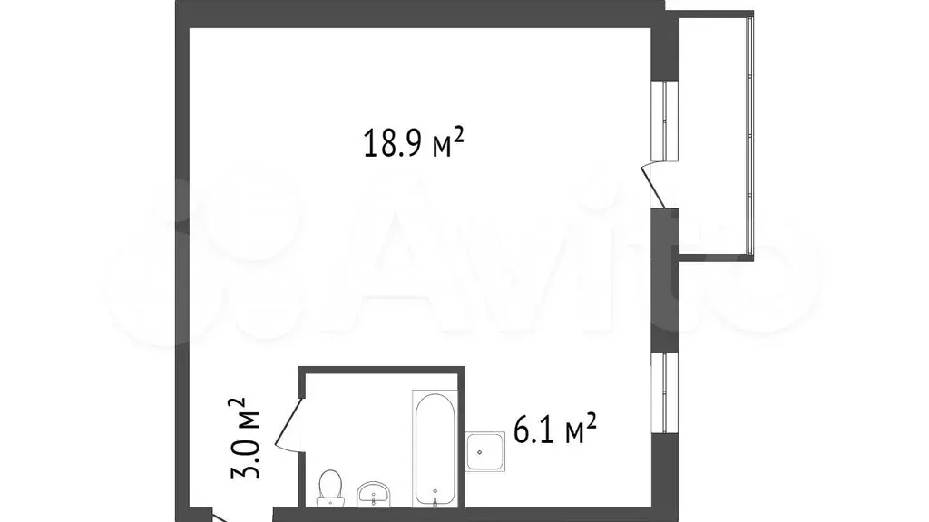 1-к. квартира, 31,9 м, 3/5 эт. - Фото 0