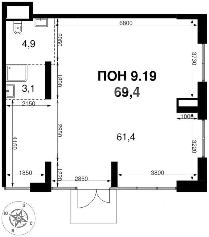 Торговая площадь в Москва 1-й Измайловский жилой комплекс, к5 (69 м) - Фото 2