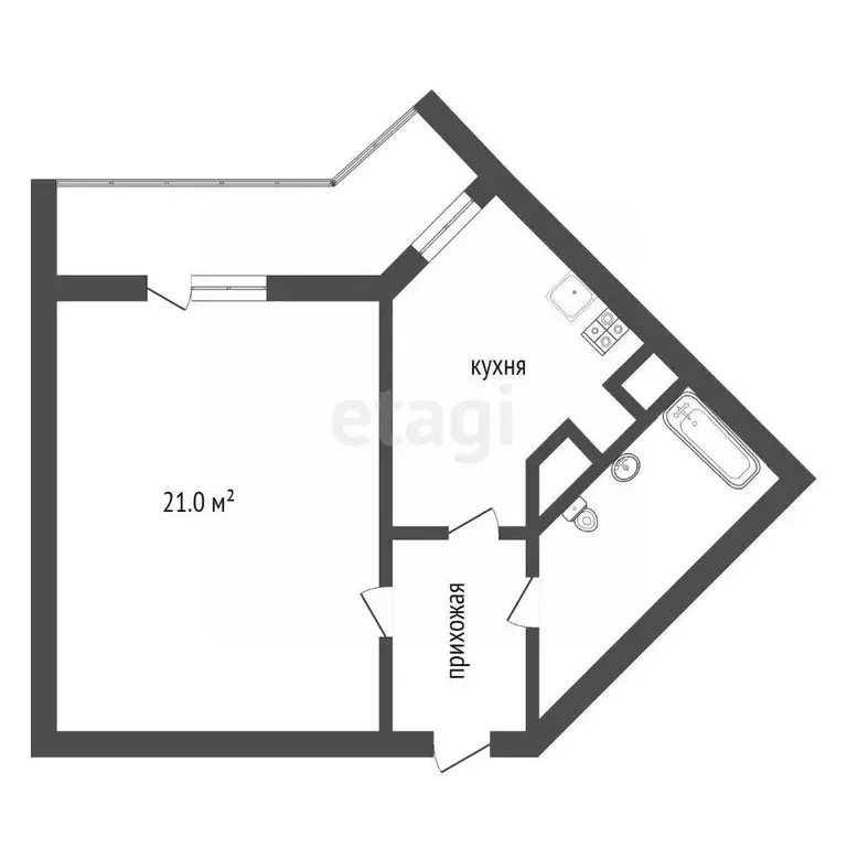 1-к кв. Воронежская область, Воронеж ул. Космонавта Комарова, 8А (43.0 ... - Фото 1