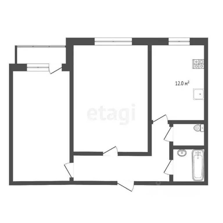 2-к кв. Тюменская область, Тюмень ул. Мебельщиков, 12 (50.8 м) - Фото 1