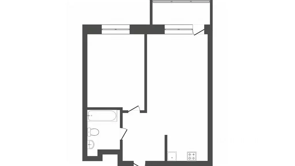 1-к кв. Тюменская область, Тюмень ул. Монтажников, 57 (44.5 м) - Фото 2