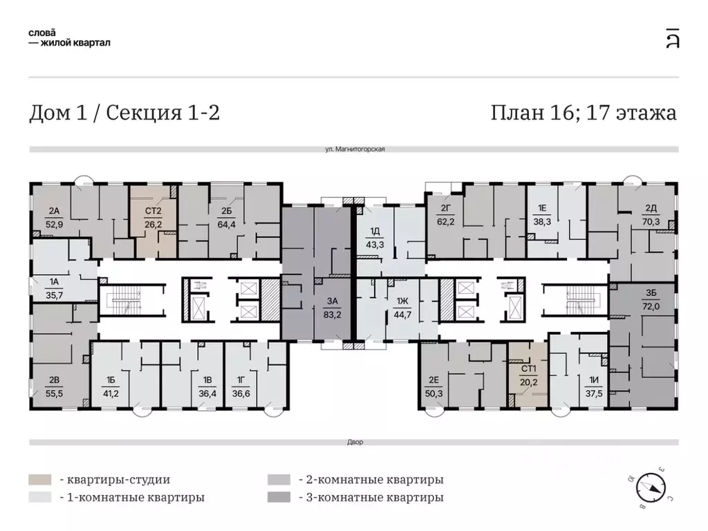1-к кв. Астраханская область, Астрахань Магнитогорская ул., 1 (36.64 ... - Фото 2